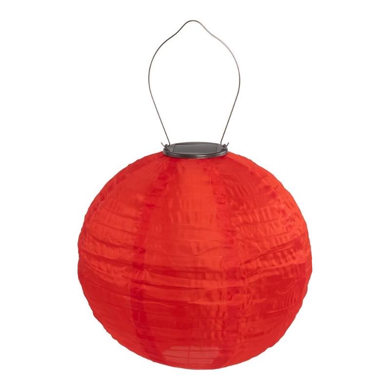 Festival Nylon Solar Lantern - Red